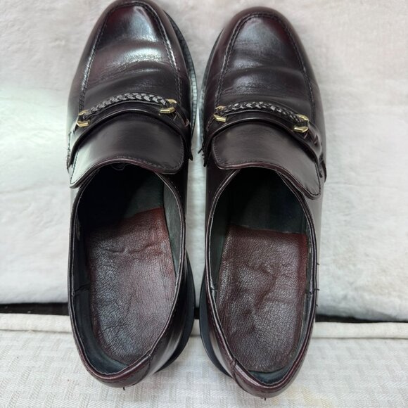 Mens Leather Penny Loafers Size 7.5 D Vibram Sole slip -On main image 5